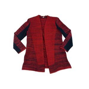 Ming Wang Women's Heathered Red Cardigan - Large